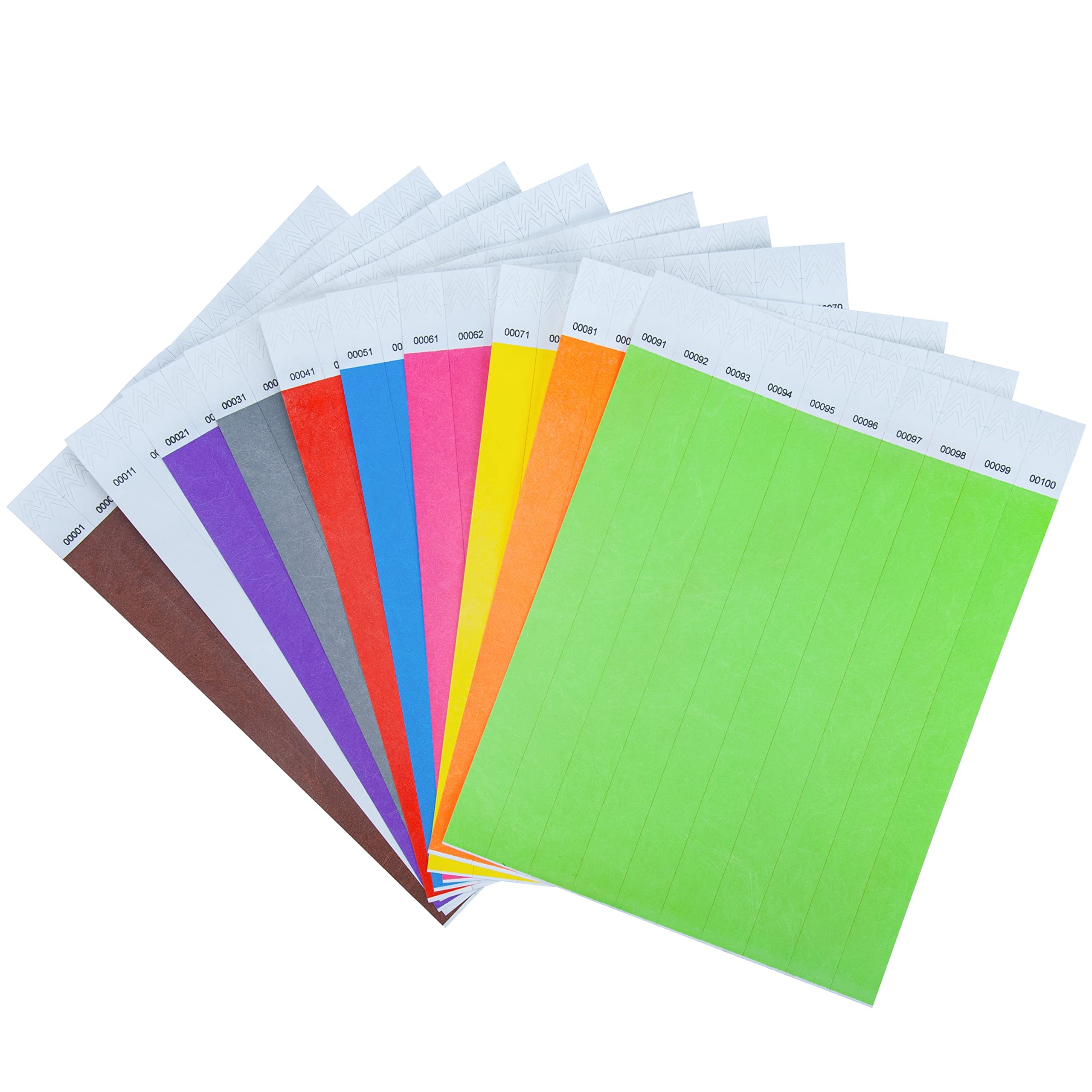 dgbdpack-100-wristbands-1-100-consecutive-numbers-waterproof-tearproof-wrist-straps-admission-bracelets-tickets-assorted