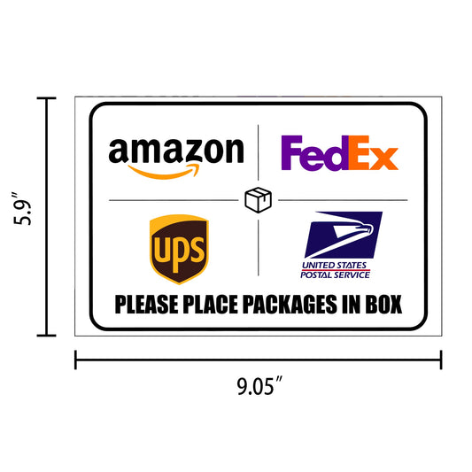 Package Delivery Sign - 2 Pack 6" x 9" Delivery Instructions Sign Stickers, Apply to Outdoor Delivery Signs for Amazon FedEx UPS USPS