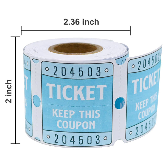DGBDPACK 250 Raffle Tickets, 50/50 Double Roll Tickets for Raffles, Carnival, Door Prizes and Class Reward