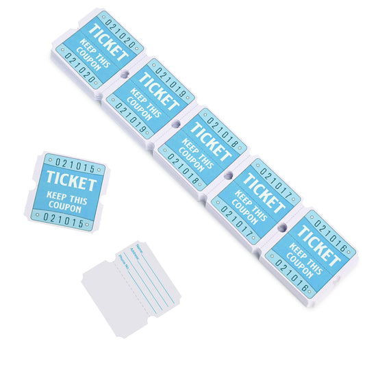 DGBDPACK 250 Raffle Tickets, 50/50 Raffle Tickets, Double Tickets for Festivals, Carnivals, School Events, Baby Showers, Summer Parties