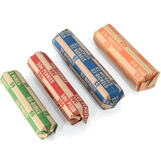DGBDPACK Assorted Flat Coin Wrappers, Dimes, Nickels, Pennies, Quarters
