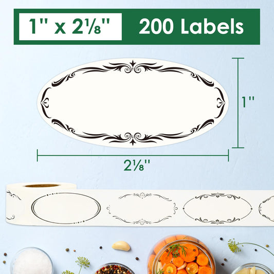 DGBDPACK 200 Dissolvable Canning Labels for Mason Jars, 1 x 2⅛ inch Food Labels, Tiny Canning Jar Stickers Removable with Water