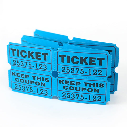 DGBDPACK 200 Raffle Tickets, 50/50 Double Ticket, Bold Numbers for Easy Reading, Ticket for Events,Class Reward & Prizes -Blue