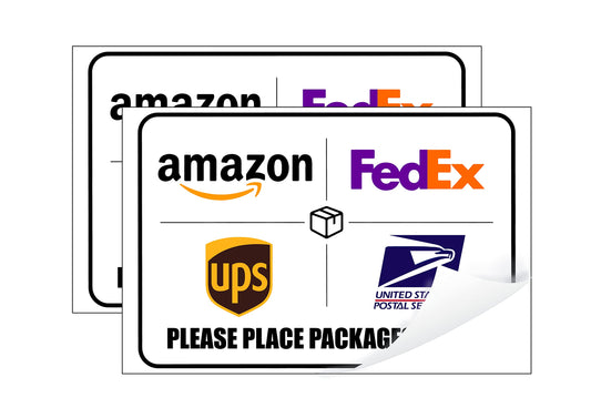 Package Delivery Sign - 2 Pack 6" x 9" Delivery Instructions Sign Stickers, Apply to Outdoor Delivery Signs for Amazon FedEx UPS USPS