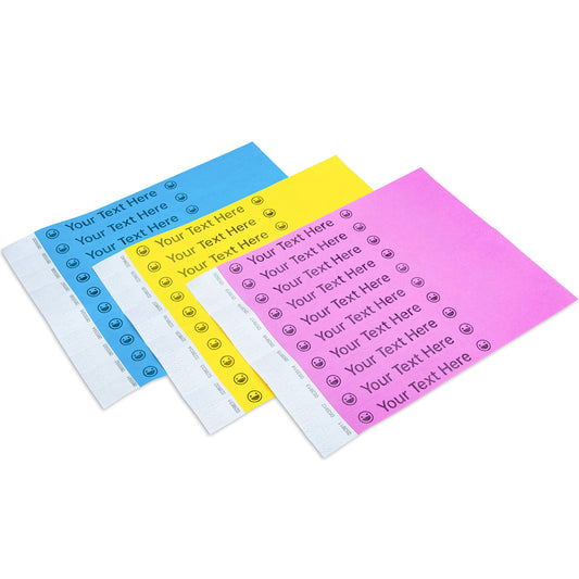 Custom 3/4" Wristbands for Events - Text and logo Personalized Bracelets