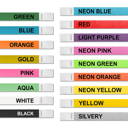 Customized 3/4" Wristbands for Events -Waterproof Tearproof and Printable Wrist Straps, Admission Bracelets Text Personalized Bracelets